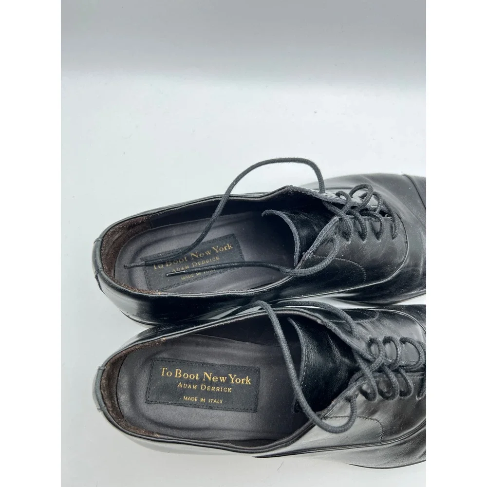 To Boot New York Adam Derrick Italy Black Leather Cap Toe Oxford Shoes Mens 10.5